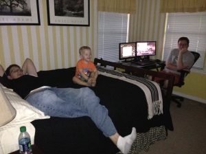 Baby Boy thought it was awesome when just the guys would hang out in Mark's room.